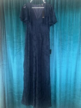 Lulu's Navy Floral Lace Jumpsuit